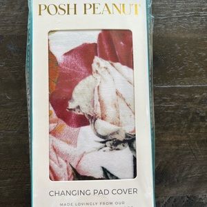 Posh peanut Black rose changing pad cover